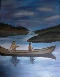 Painting called Canoe Trip by Lucy Cannon-Neel.