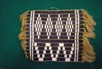 Wampum wristband made by Norm M'Sadoques.