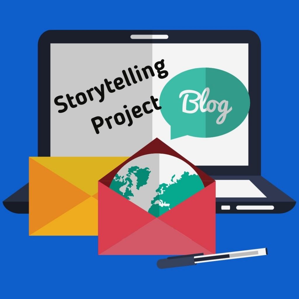 Storytelling Blog button and link to Storytelling Blog page.