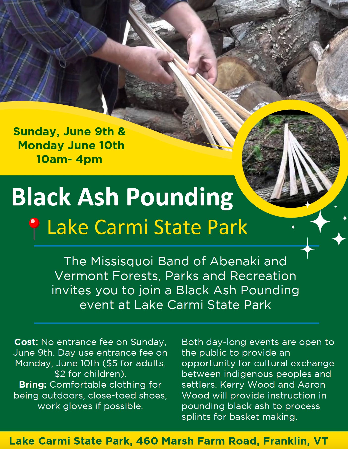 Poster with details of Black Ash Pounding Event.