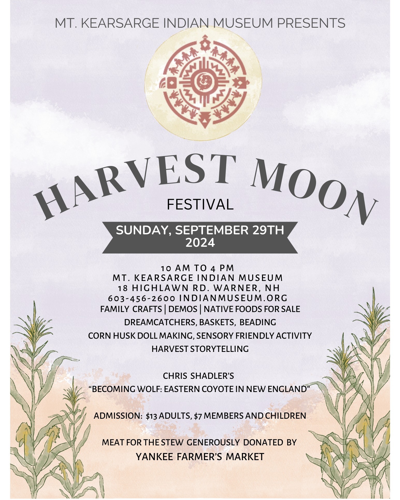 Poster for the Mount Kearsarge Indian Museum Harvest Moon Festival.