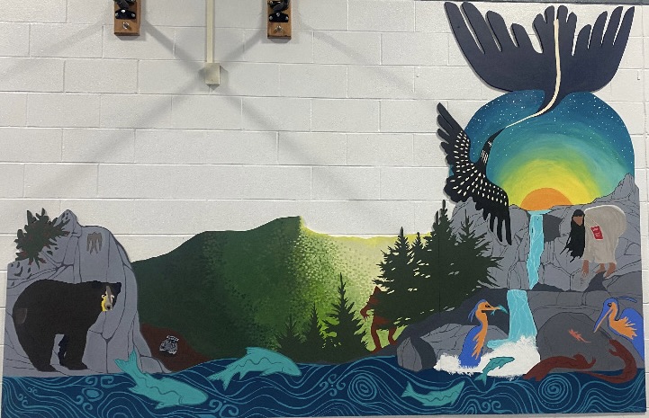Dawn Land Offering at Bolton Falls - Mural by Abena Songbird