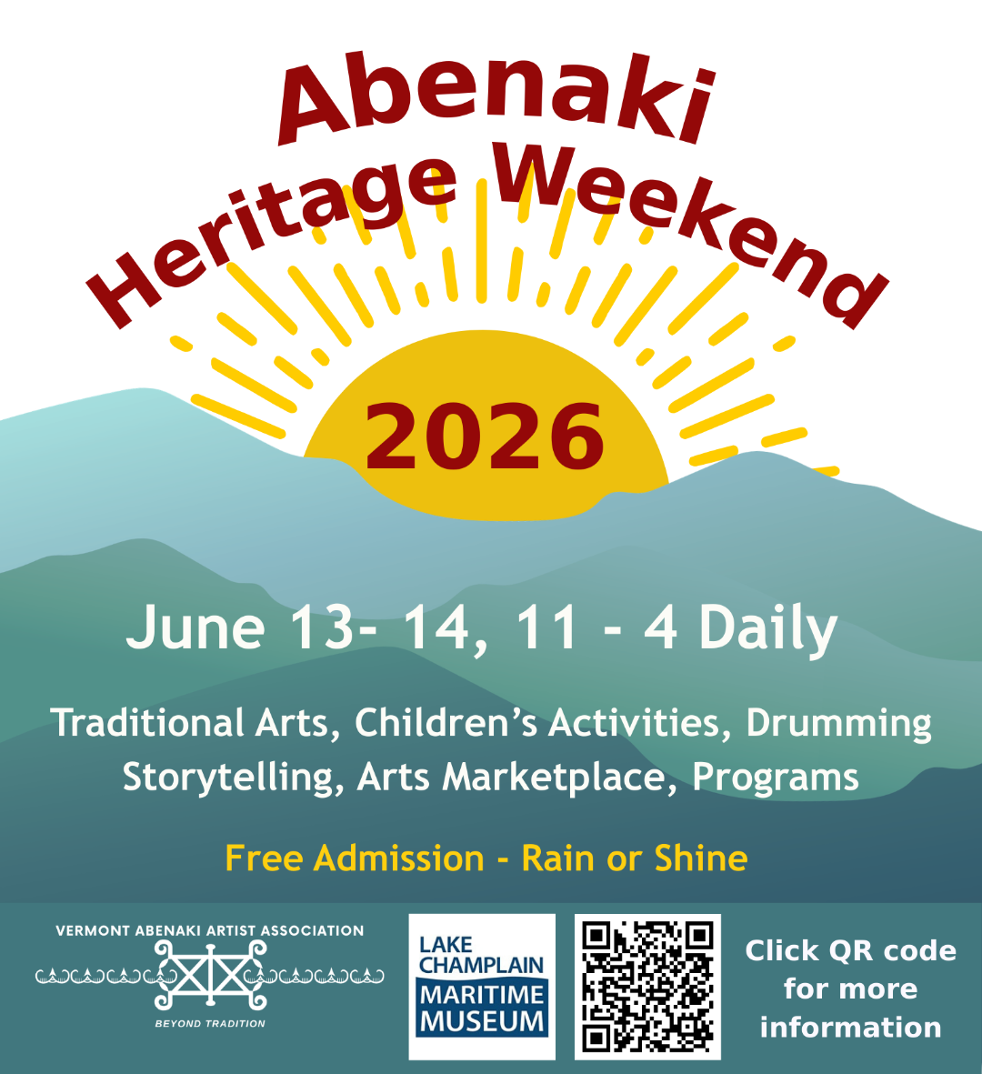 Abenaki Heritage Weekend Poster for 2026