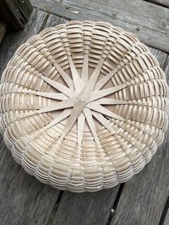 Example of the bottom of baskets made by Bill Gould.