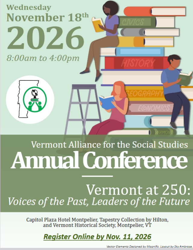 Vermont Alliance for the Social Studies poster.